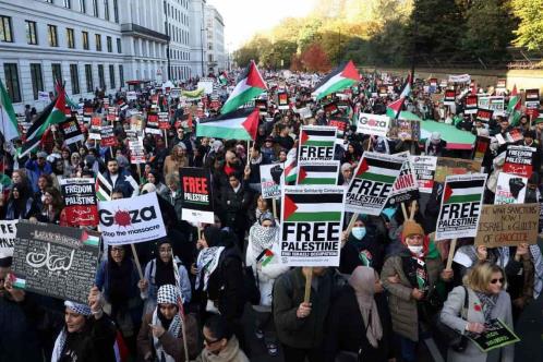 Protestan en las calles de Londres para un alto al fuego en Gaza
