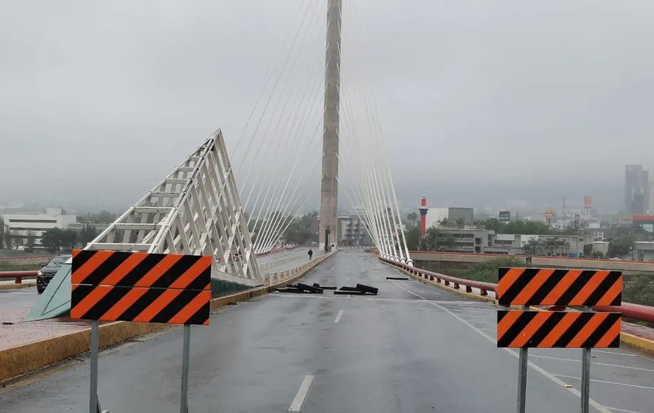 Retrasan lluvias trabajos del Puente Atirantado